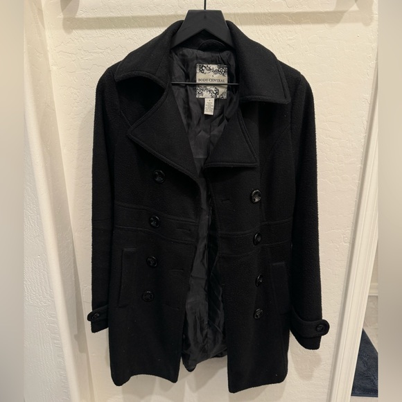 Women’s Black Trench/ Pea Coat - Small - Picture 1 of 3